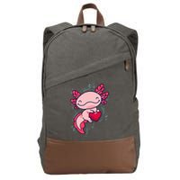 Axolotl Axolotl Cute Heart Cotton Canvas Backpack