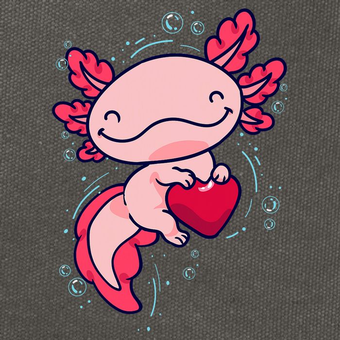 Axolotl Axolotl Cute Heart Cotton Canvas Backpack