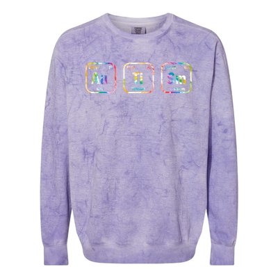 Autism Awareness Chemistry Elets Periodic Table Tie Dye Gift Colorblast Crewneck Sweatshirt