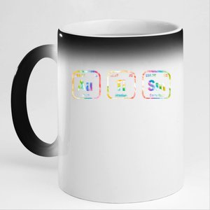 Autism Awareness Chemistry Elets Periodic Table Tie Dye Gift 11oz Black Color Changing Mug