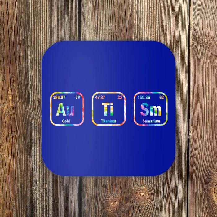 Autism Awareness Chemistry Elets Periodic Table Tie Dye Gift Coaster