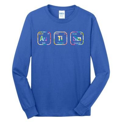 Autism Awareness Chemistry Elets Periodic Table Tie Dye Gift Tall Long Sleeve T-Shirt