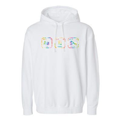 Autism Awareness Chemistry Elets Periodic Table Tie Dye Gift Garment-Dyed Fleece Hoodie