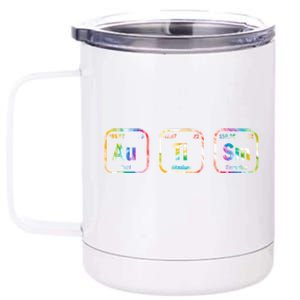 Autism Awareness Chemistry Elets Periodic Table Tie Dye Gift 12 oz Stainless Steel Tumbler Cup