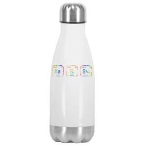 Autism Awareness Chemistry Elets Periodic Table Tie Dye Gift Stainless Steel Insulated Water Bottle