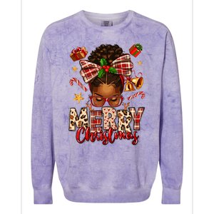 African American Christmas African Black Women Mom Xmas Colorblast Crewneck Sweatshirt