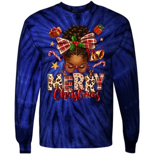 African American Christmas African Black Women Mom Xmas Tie-Dye Long Sleeve Shirt