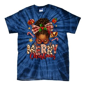 African American Christmas African Black Women Mom Xmas Tie-Dye T-Shirt