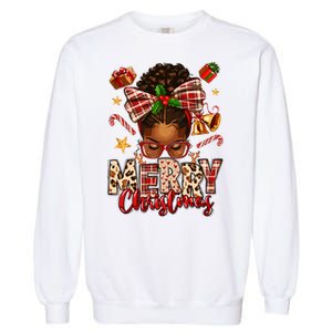 African American Christmas African Black Women Mom Xmas Garment-Dyed Sweatshirt