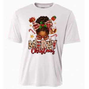 African American Christmas African Black Women Mom Xmas Cooling Performance Crew T-Shirt