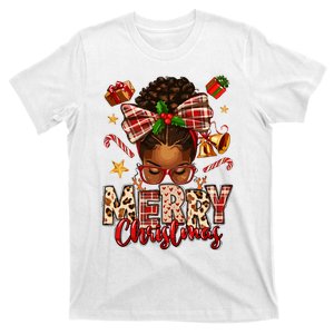 African American Christmas African Black Women Mom Xmas T-Shirt