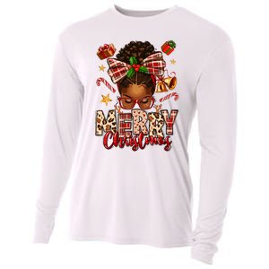 African American Christmas African Black Women Mom Xmas Cooling Performance Long Sleeve Crew