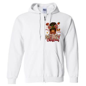 African American Christmas African Black Women Mom Xmas Full Zip Hoodie