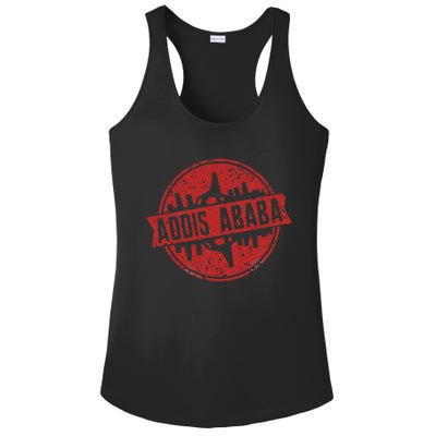 Addis Abeba City Skyline Ethiopian Capital City Ladies PosiCharge Competitor Racerback Tank