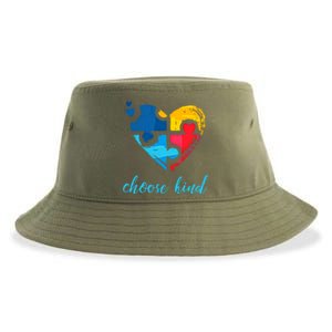 Autism Awareness Choose Kind Heart Puzzle Gift Sustainable Bucket Hat