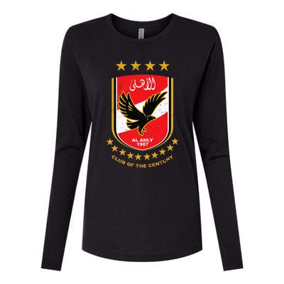 Al Ahly Club Supporter Fan Egypt Egyptian Womens Cotton Relaxed Long Sleeve T-Shirt