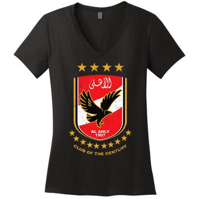 Al Ahly Club Supporter Fan Egypt Egyptian Women's V-Neck T-Shirt