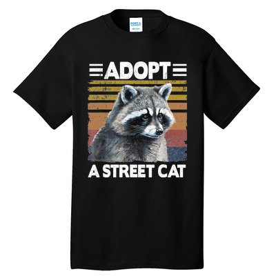 Adopt A Cat Street Watercolor Raccoon Tall T-Shirt