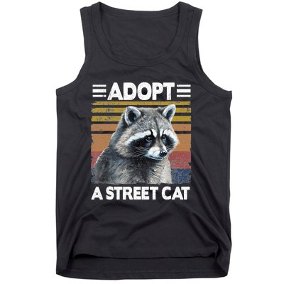 Adopt A Cat Street Watercolor Raccoon Tank Top