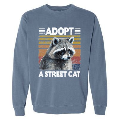 Adopt A Cat Street Watercolor Raccoon Garment-Dyed Sweatshirt