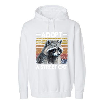 Adopt A Cat Street Watercolor Raccoon Garment-Dyed Fleece Hoodie