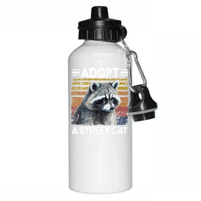 Adopt A Cat Street Watercolor Raccoon Aluminum Water Bottle