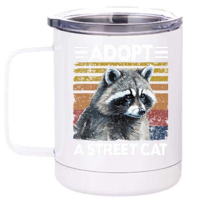 Adopt A Cat Street Watercolor Raccoon 12 oz Stainless Steel Tumbler Cup