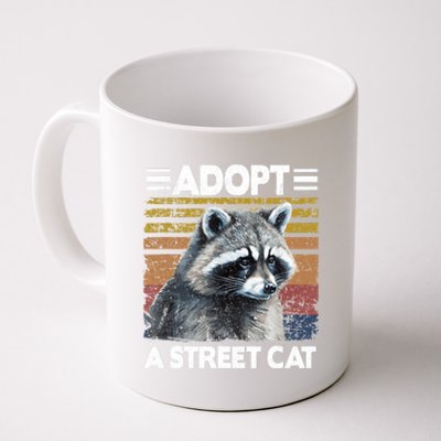 Adopt A Cat Street Watercolor Raccoon Coffee Mug