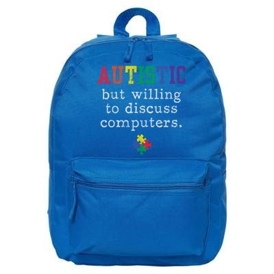 Autism Awareness Computer Engineer Autistic Awareness Meaningful Gift 16 in Basic Backpack