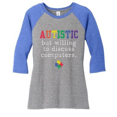 Autism Awareness Computer Engineer Autistic Awareness Meaningful Gift Women's Tri-Blend 3/4-Sleeve Raglan Shirt