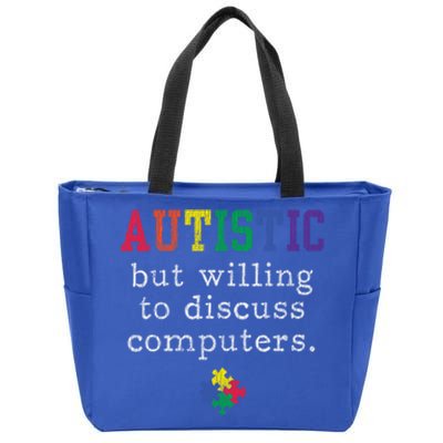 Autism Awareness Computer Engineer Autistic Awareness Meaningful Gift Zip Tote Bag