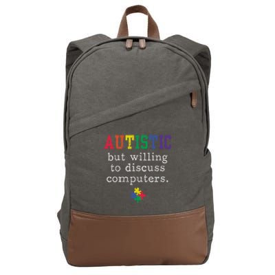 Autism Awareness Computer Engineer Autistic Awareness Meaningful Gift Cotton Canvas Backpack