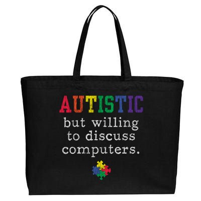 Autism Awareness Computer Engineer Autistic Awareness Meaningful Gift Cotton Canvas Jumbo Tote