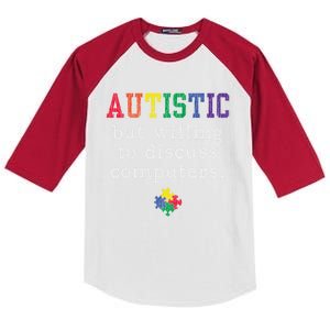 Autism Awareness Computer Engineer Autistic Awareness Meaningful Gift Kids Colorblock Raglan Jersey