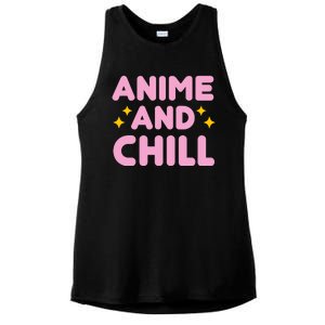 Anime And Chill Ladies PosiCharge Tri-Blend Wicking Tank