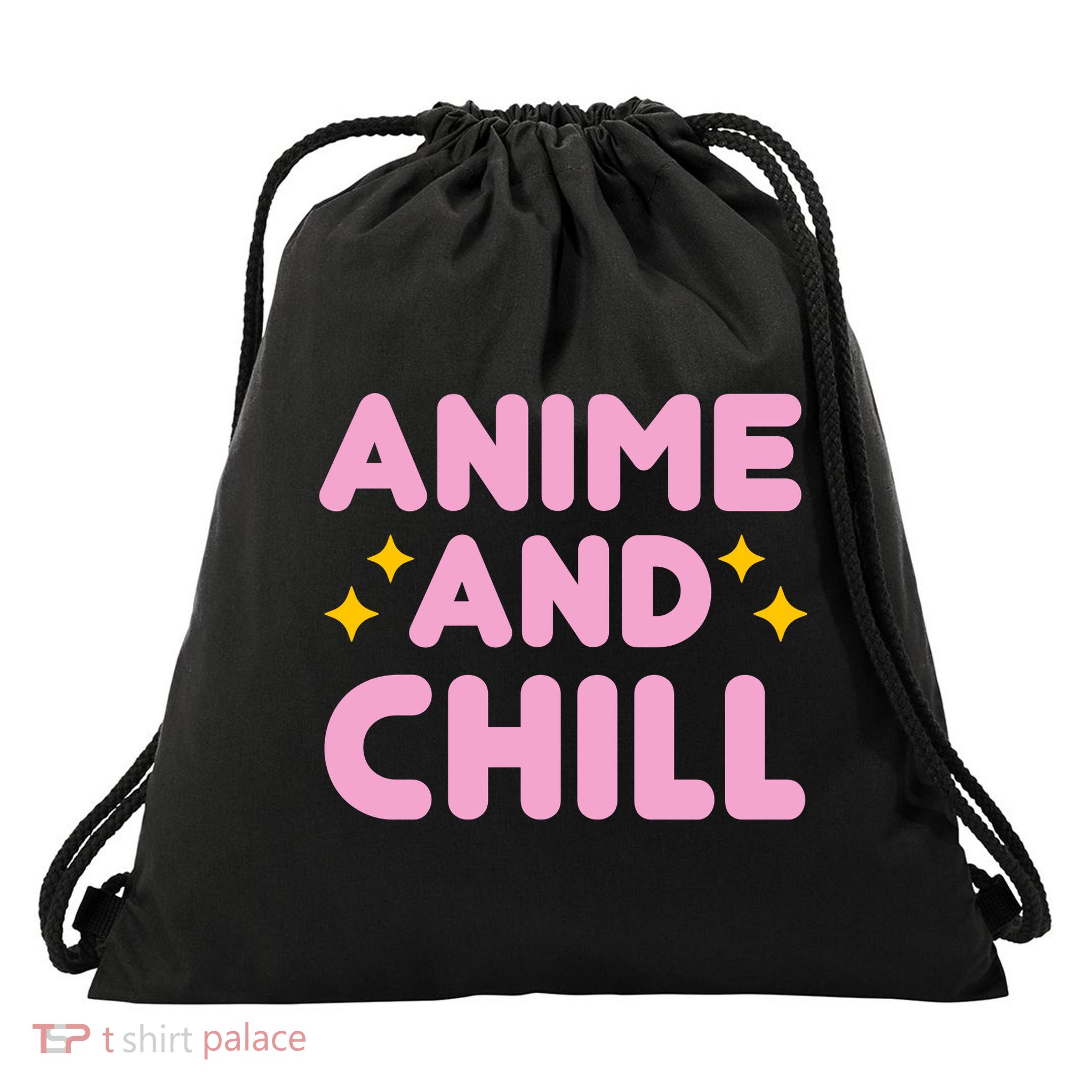 Anime And Chill Drawstring Bag