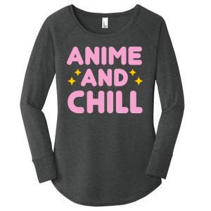 Anime And Chill Women's Perfect Tri Tunic Long Sleeve Shirt