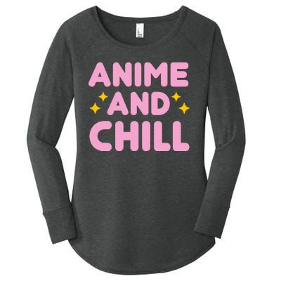 Anime And Chill Women's Perfect Tri Tunic Long Sleeve Shirt