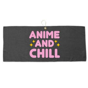 Anime And Chill Large Microfiber Waffle Golf Towel