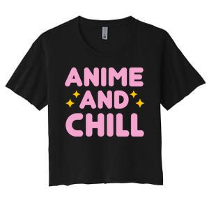 Anime And Chill Women's Crop Top Tee