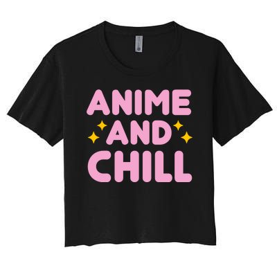 Anime And Chill Women's Crop Top Tee