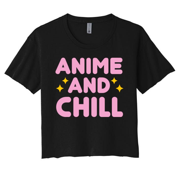 Anime And Chill Women's Crop Top Tee