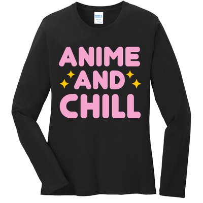 Anime And Chill Ladies Long Sleeve Shirt