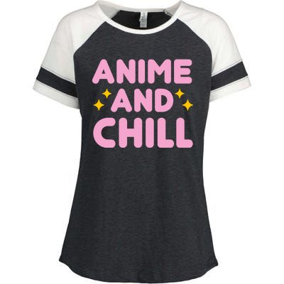 Anime And Chill Enza Ladies Jersey Colorblock Tee