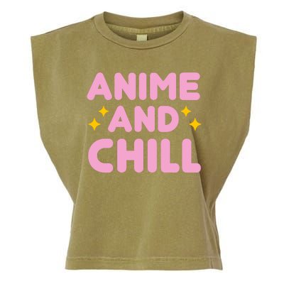 Anime And Chill Garment-Dyed Women's Muscle Tee