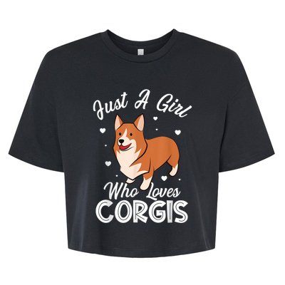 Awesome Artistic Corgi Dog Lover Tee Cute Dog Lover Design Bella+Canvas Jersey Crop Tee