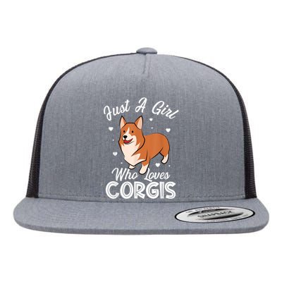 Awesome Artistic Corgi Dog Lover Tee Cute Dog Lover Design Flat Bill Trucker Hat