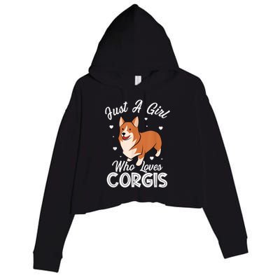 Awesome Artistic Corgi Dog Lover Tee Cute Dog Lover Design Crop Fleece Hoodie