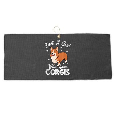 Awesome Artistic Corgi Dog Lover Tee Cute Dog Lover Design Large Microfiber Waffle Golf Towel