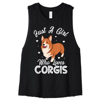 Awesome Artistic Corgi Dog Lover Tee Cute Dog Lover Design Women's Racerback Cropped Tank